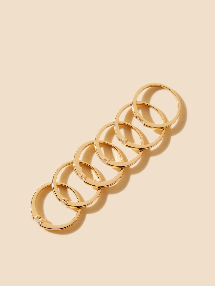 Pack of 6 - Embellished Ring
