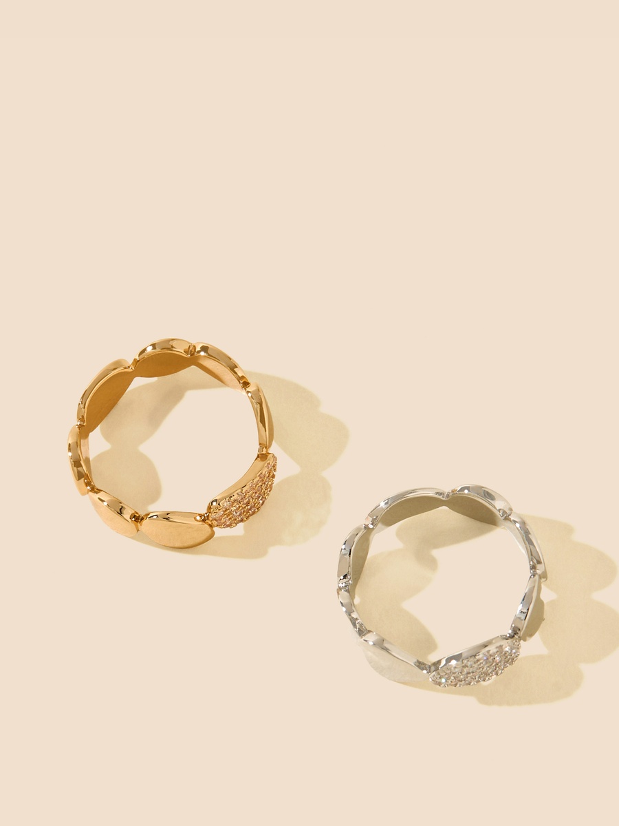 Pack of 2 - Embellished Ring