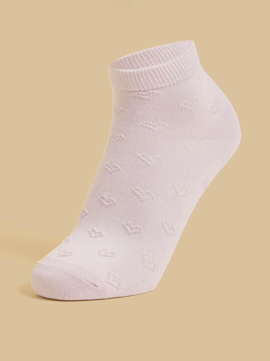Pack of 5 - Heart Textured Ankle Length Socks