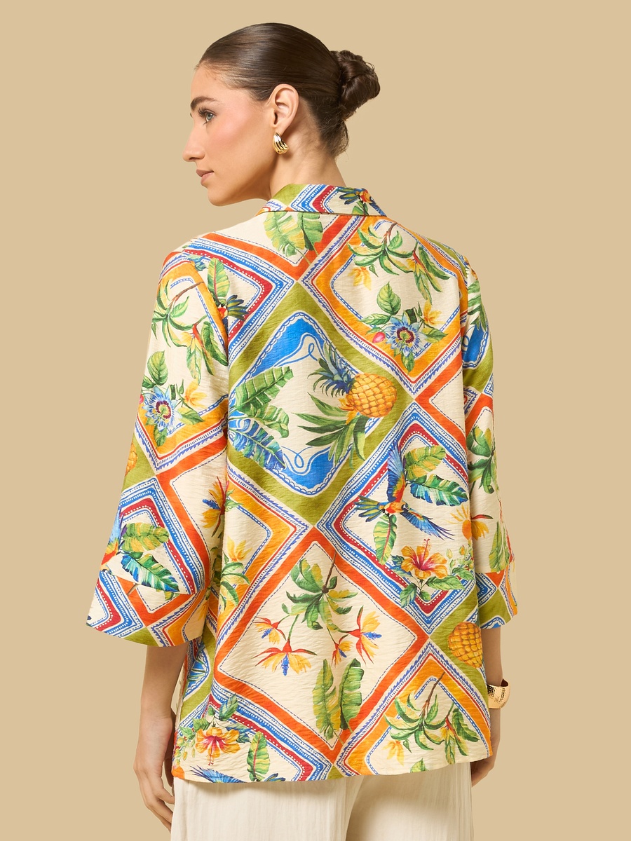 Printed Shirt with 3/4 Sleeves