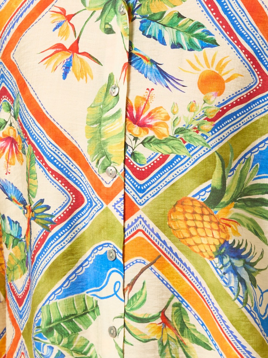 Printed Shirt with 3/4 Sleeves