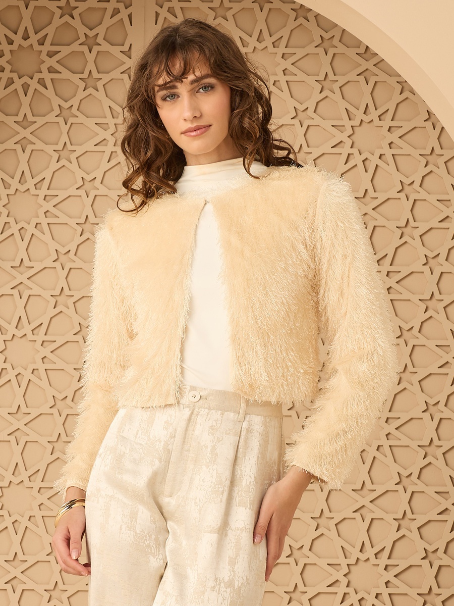 Women Solid Regular Fur Top