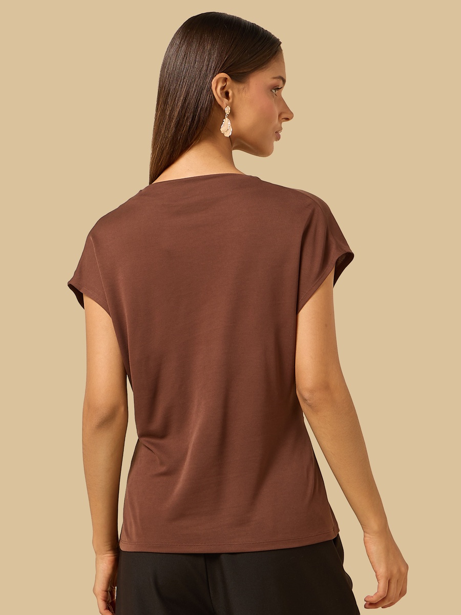 Ruched Cowl Neck Top