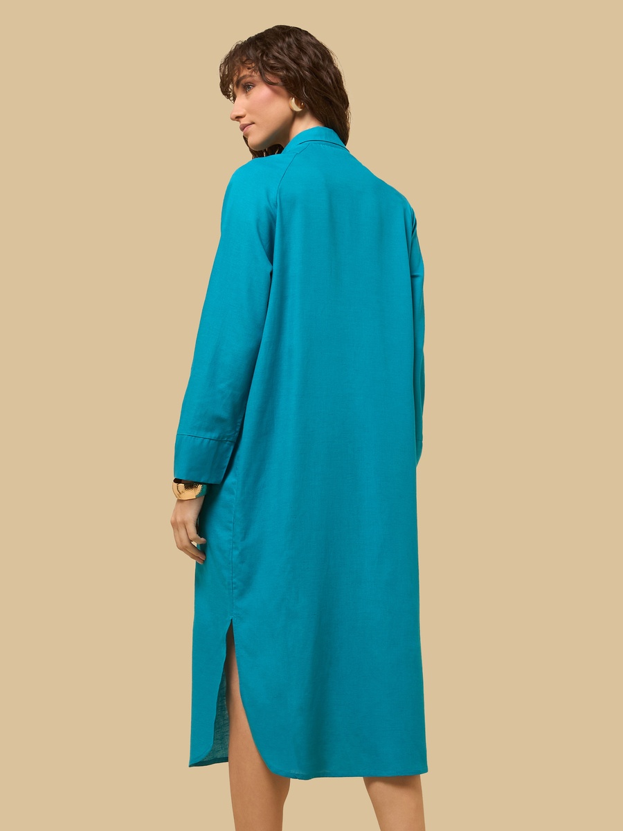 Linen Blend Shirt Dress