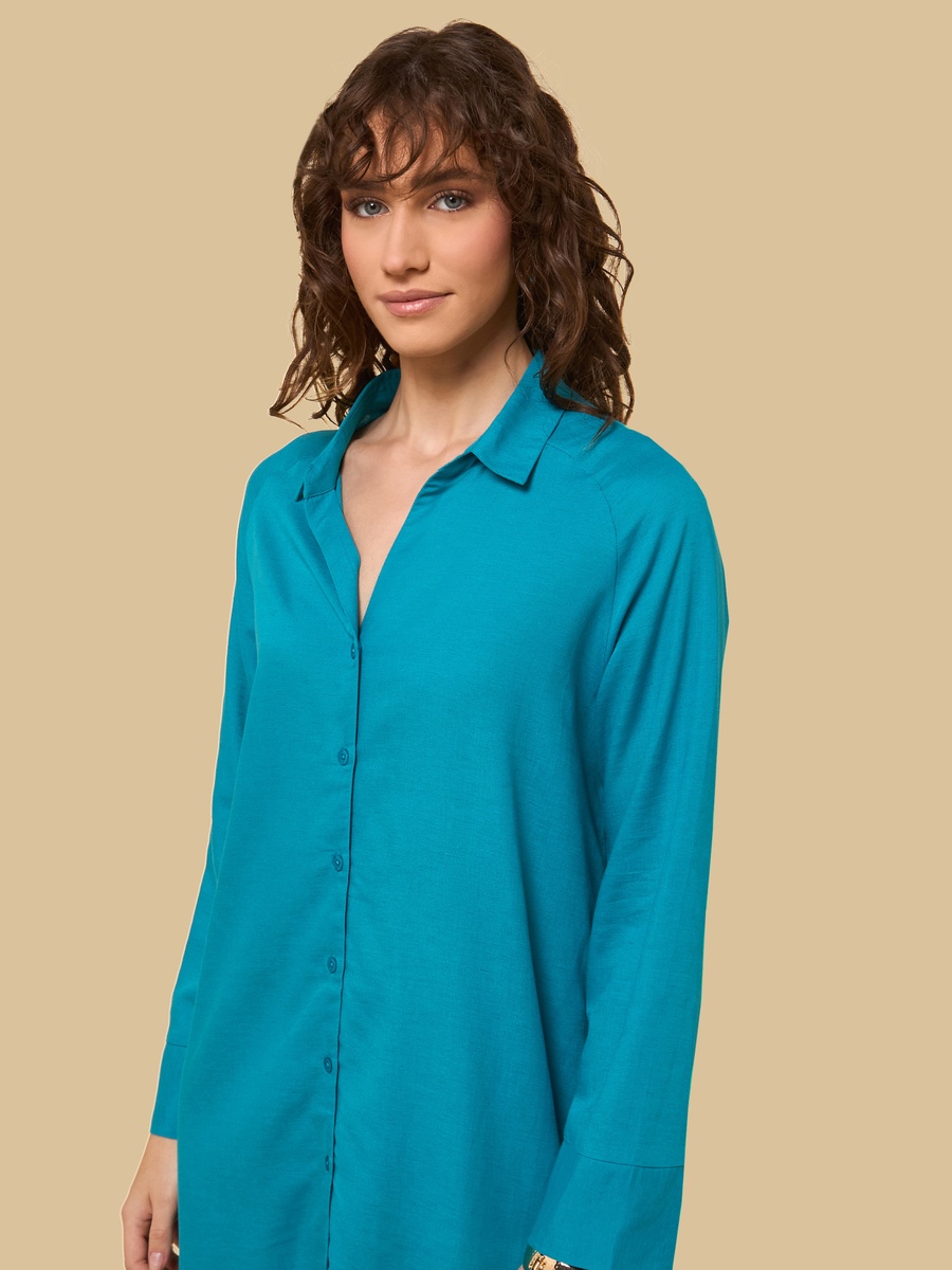Linen Blend Shirt Dress