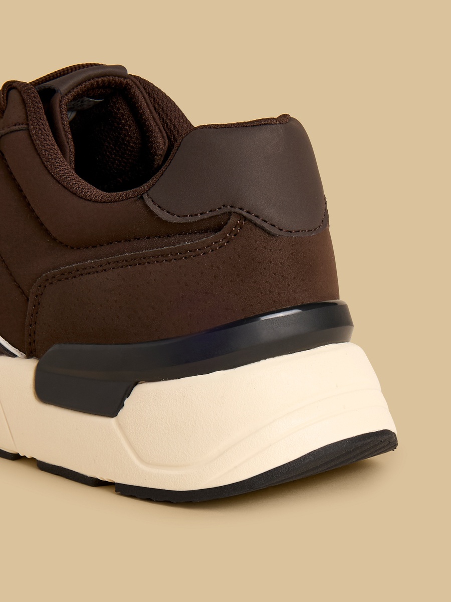Panelled Sports Shoes with Lace-Up Closure