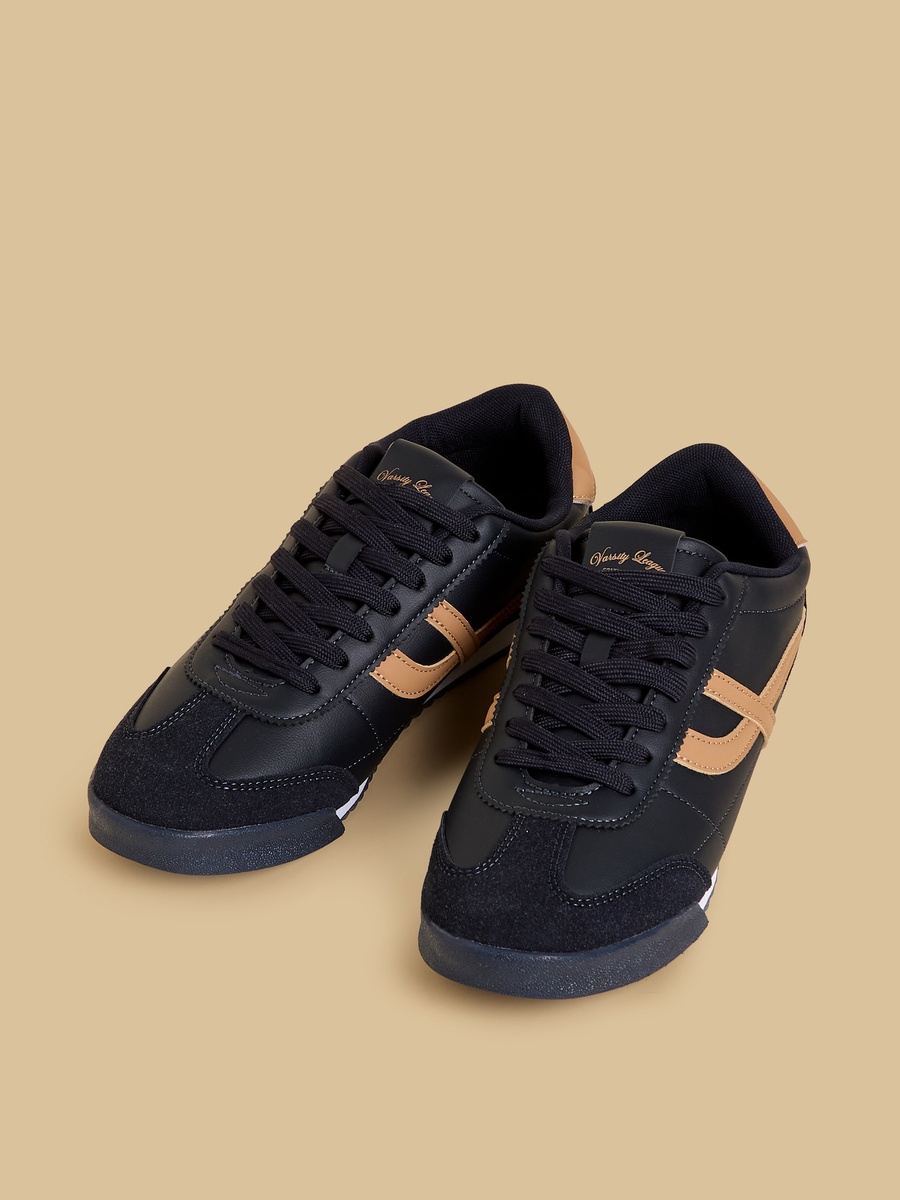 Panelled Sports Shoes with Lace-Up Closure