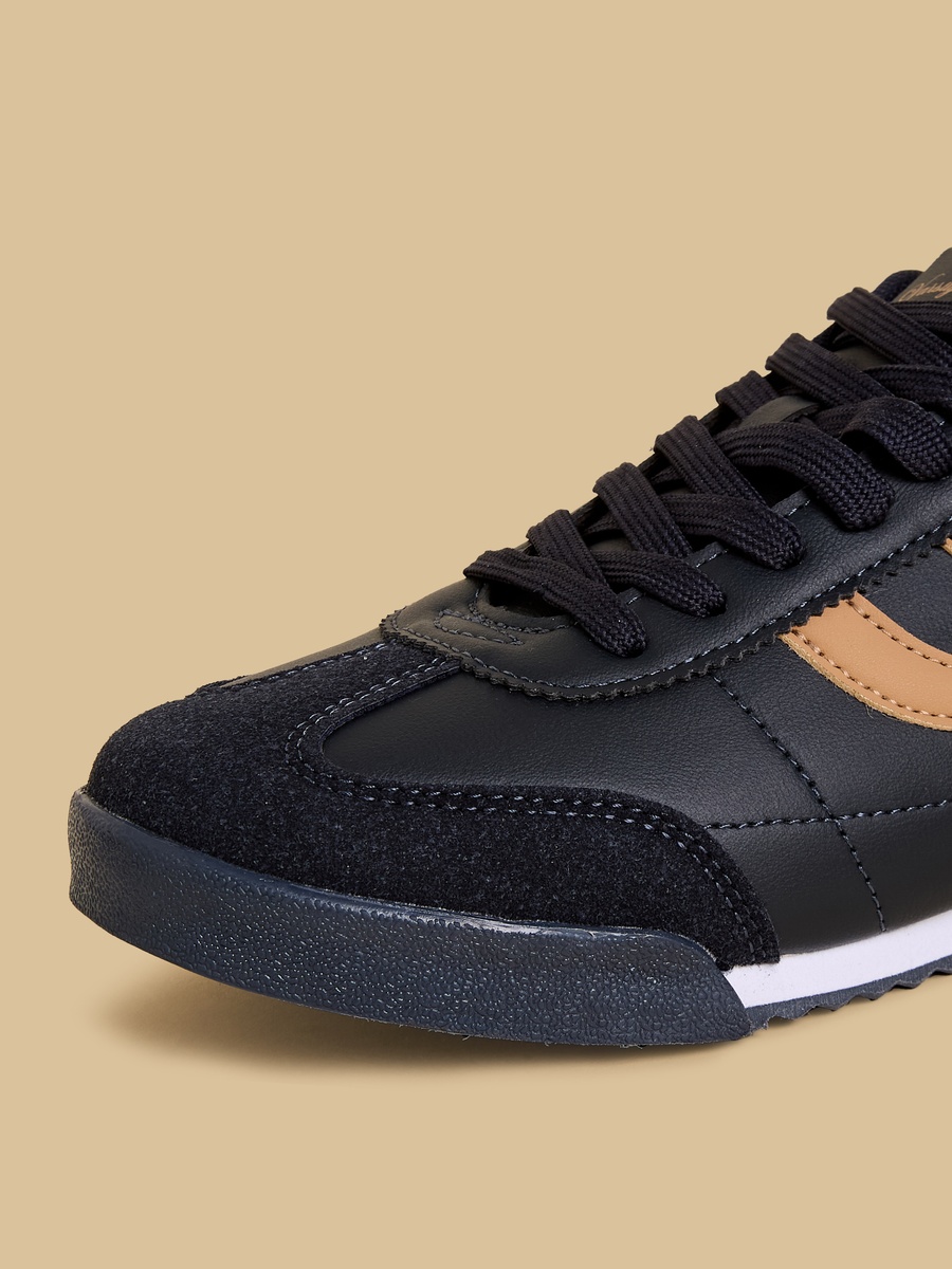 Panelled Sports Shoes with Lace-Up Closure