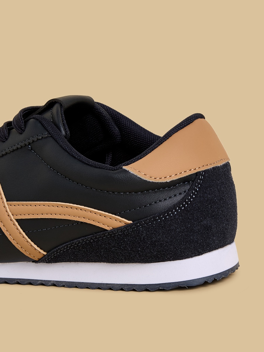 Panelled Sports Shoes with Lace-Up Closure