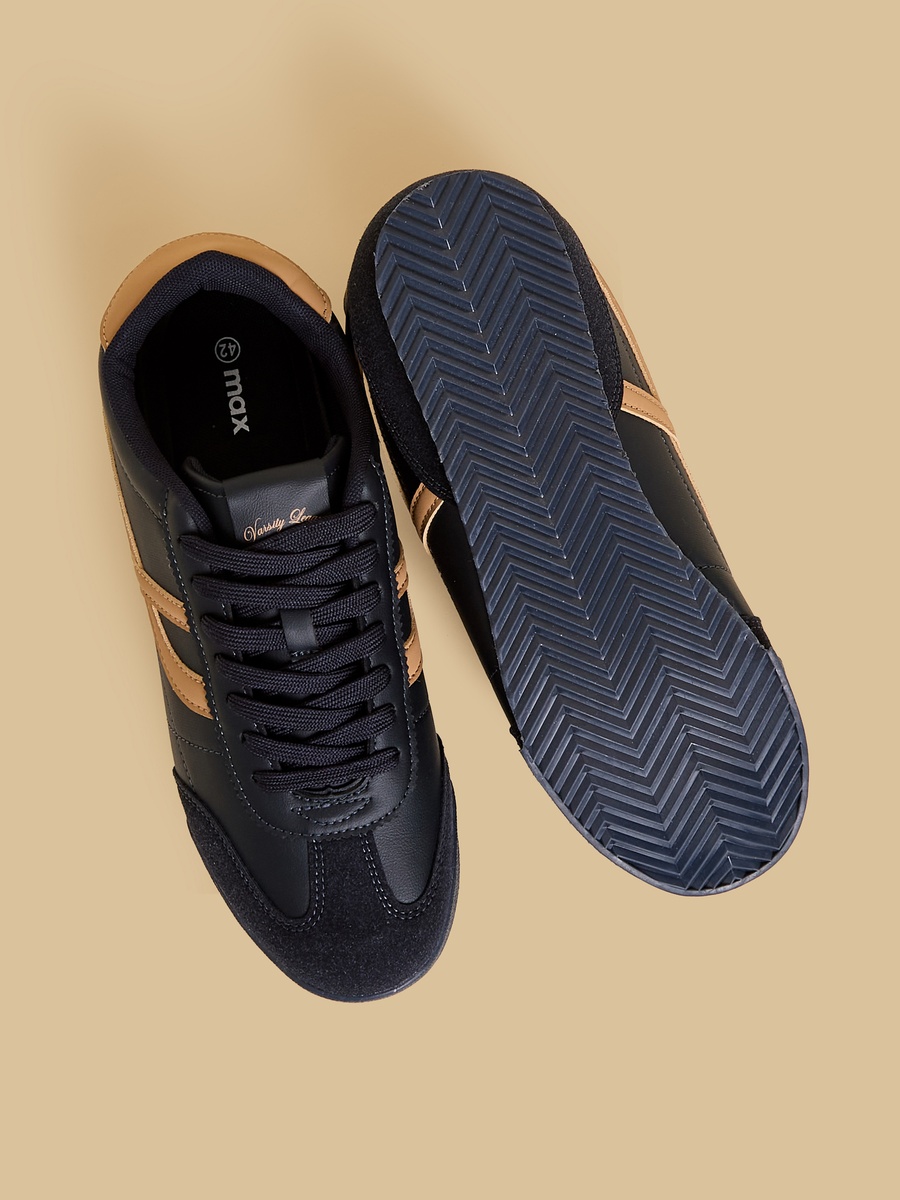 Panelled Sports Shoes with Lace-Up Closure