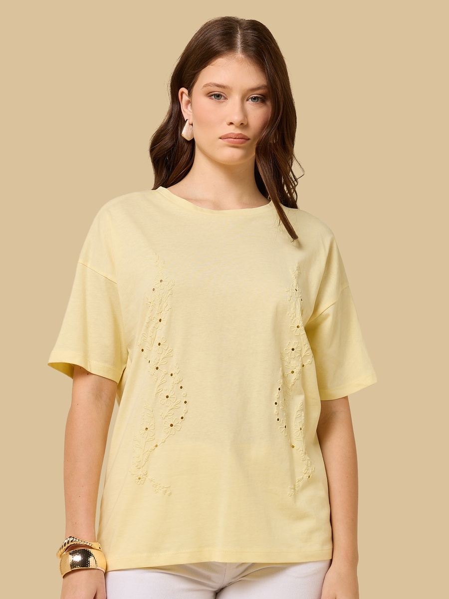 Floral Embroidered T-Shirt