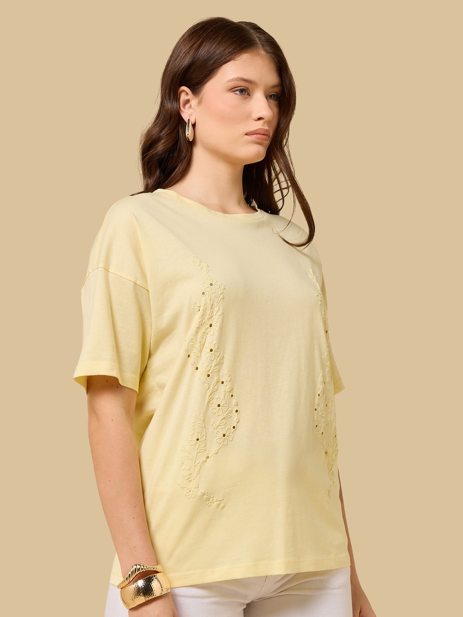Floral Embroidered T-Shirt
