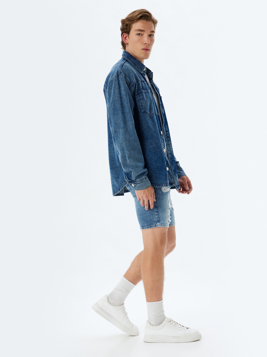 Slim Fit Denim Shorts