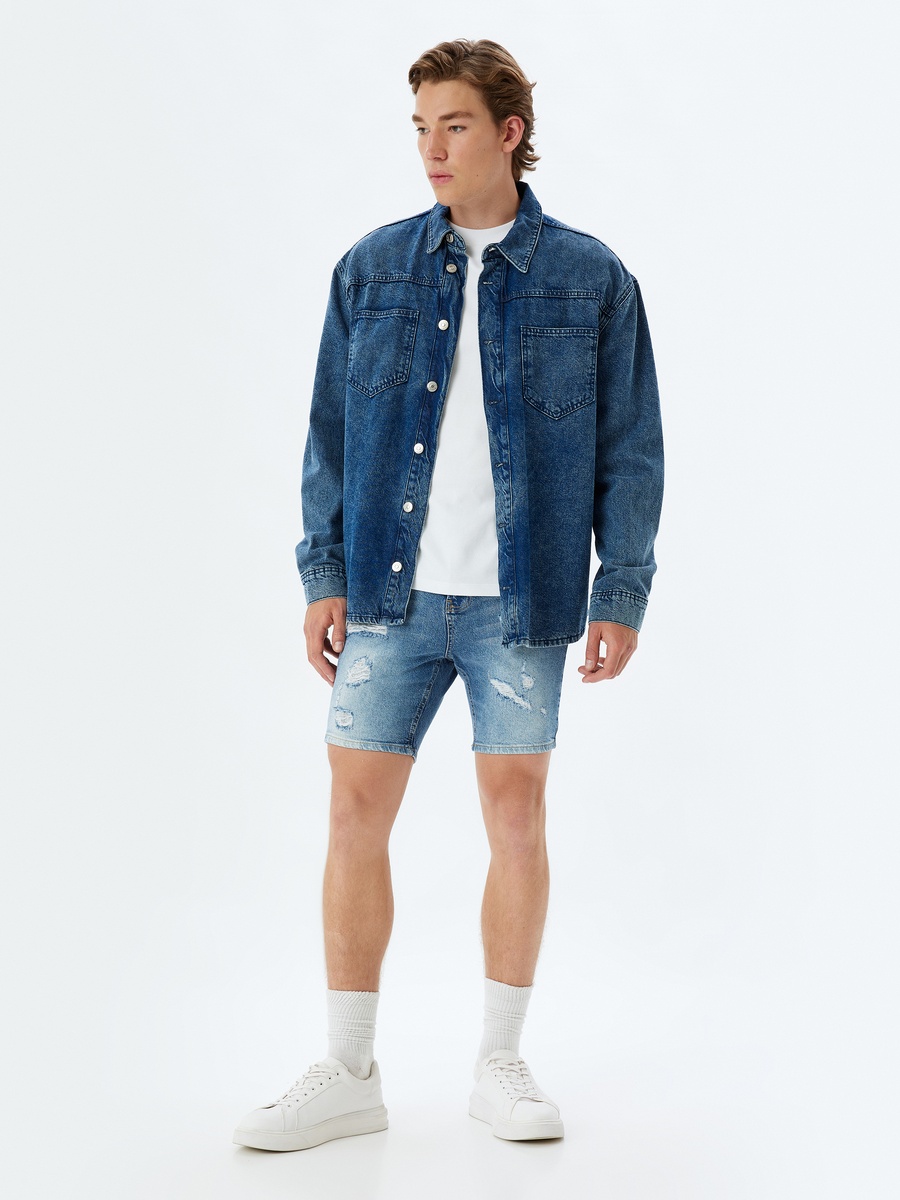 Slim Fit Denim Shorts