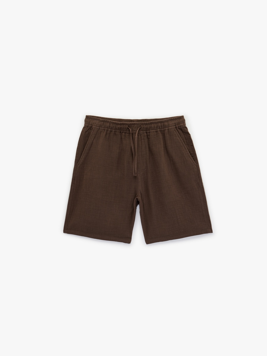 Men Solid Shorts with Drawstring