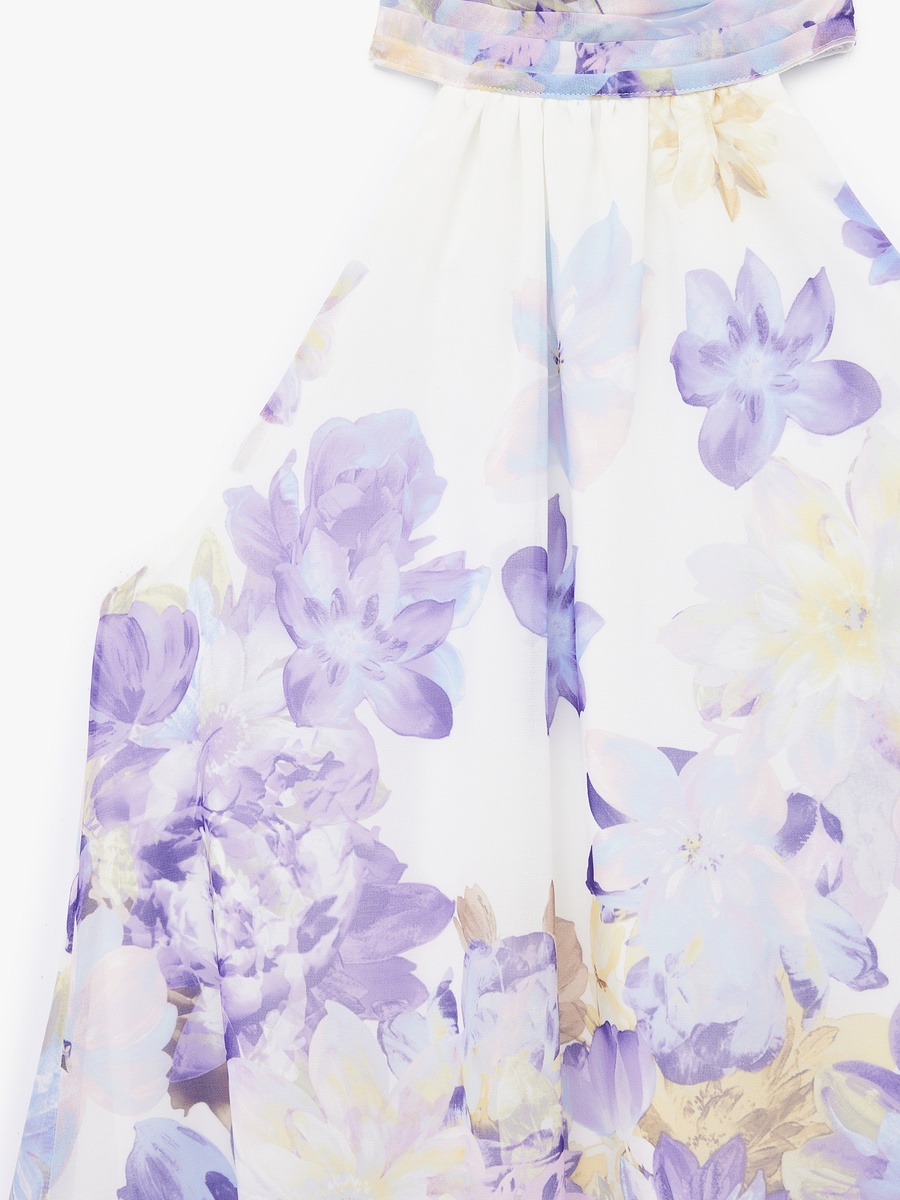 Floral Halter Neck Chiffon Top