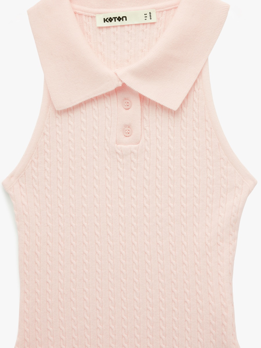 Polo Collar Knit Top