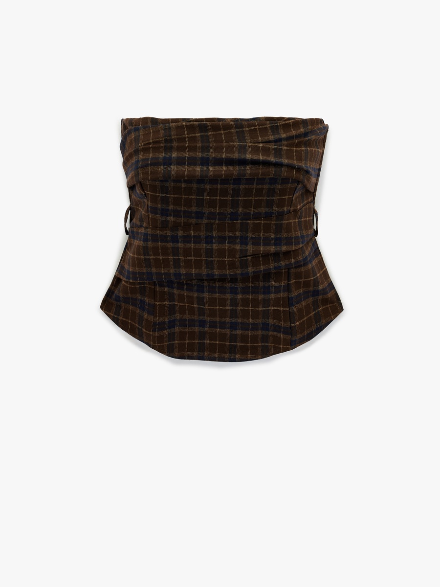 Plaid Strapless Top