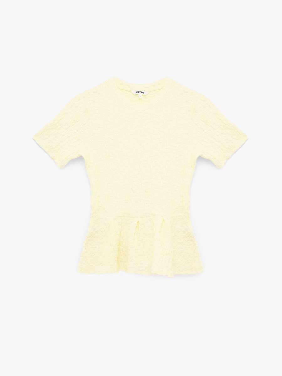 Textured Peplum Blouse