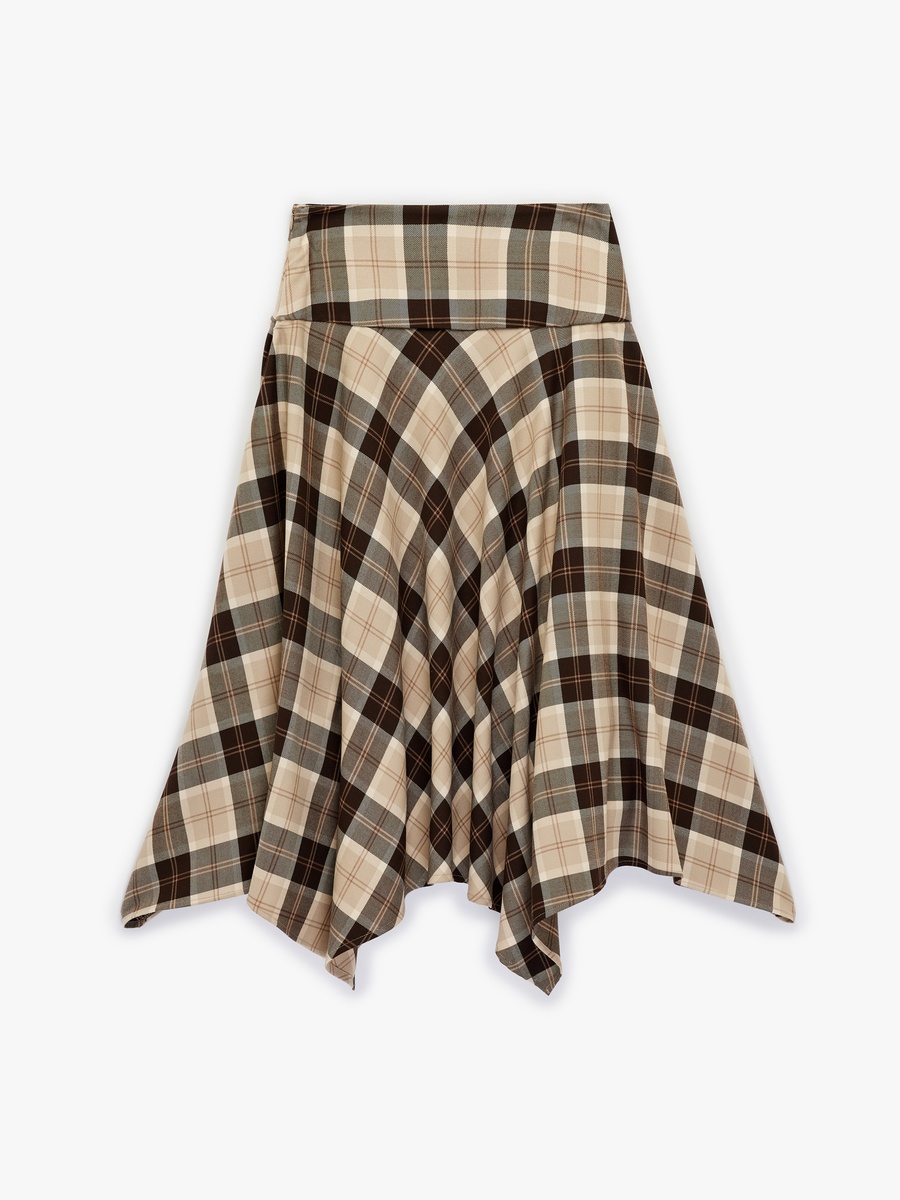 Plaid Midi Skirt