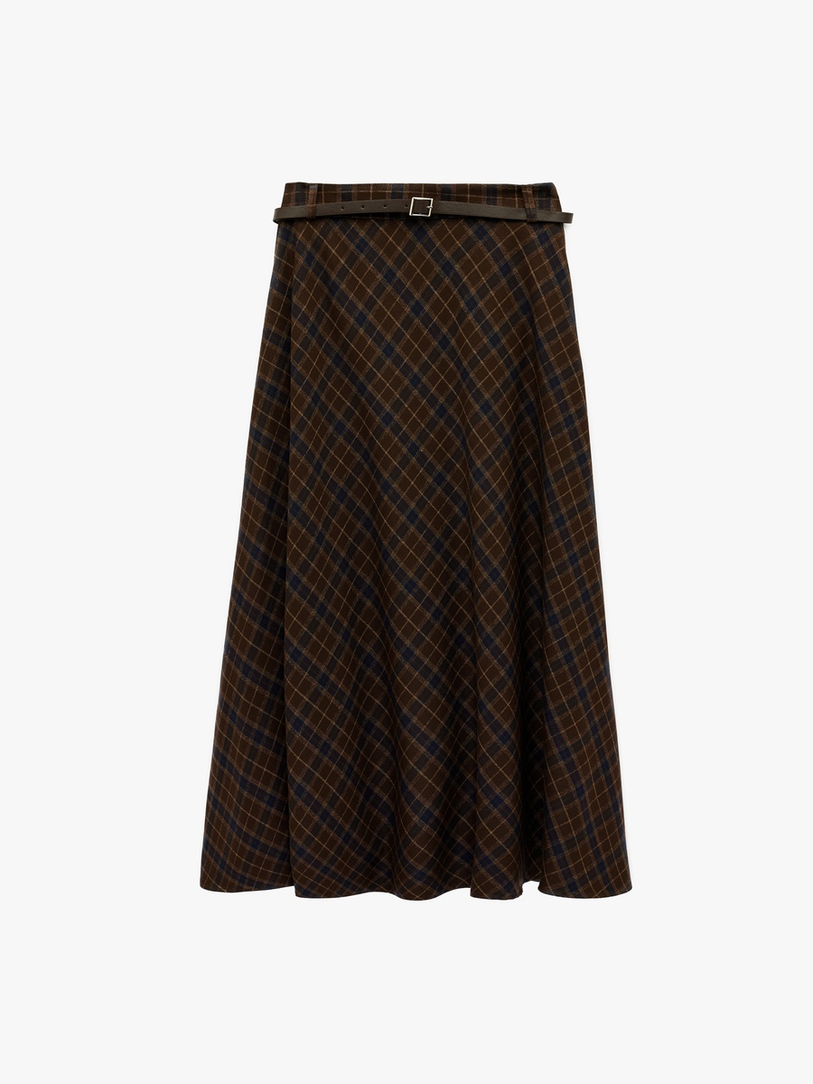 Midi Plaid Skirt
