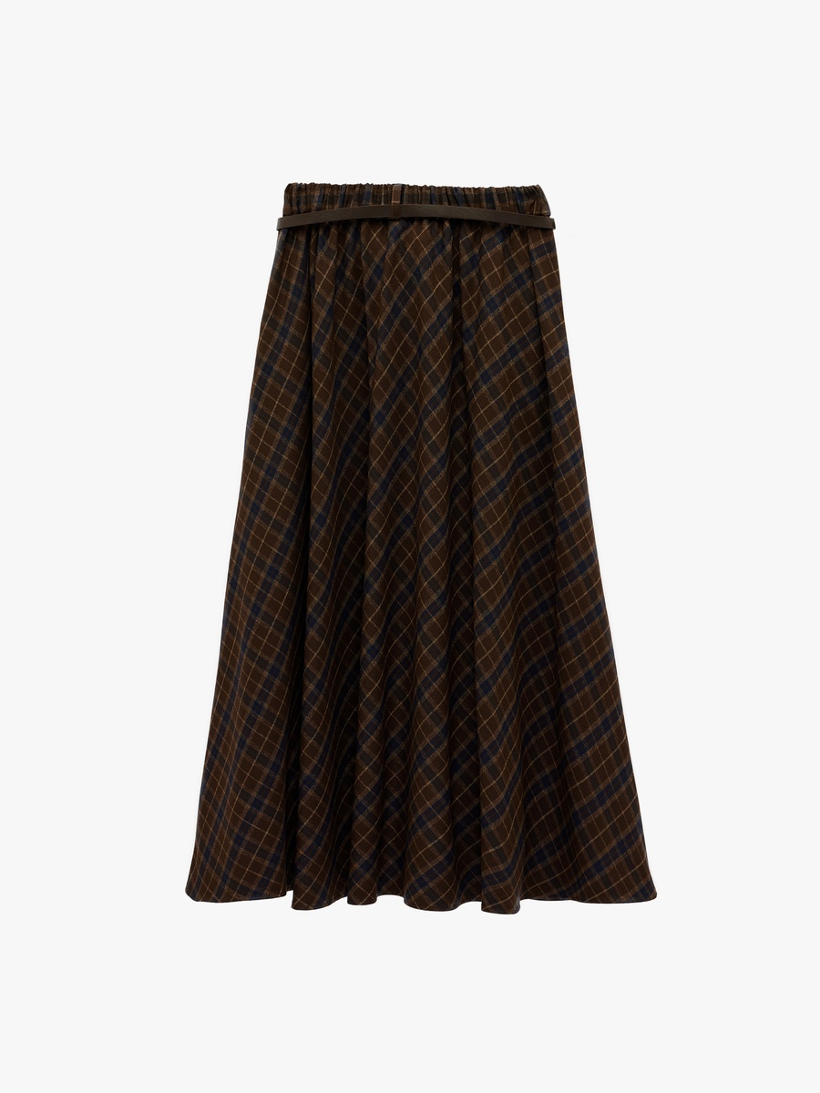 Midi Plaid Skirt