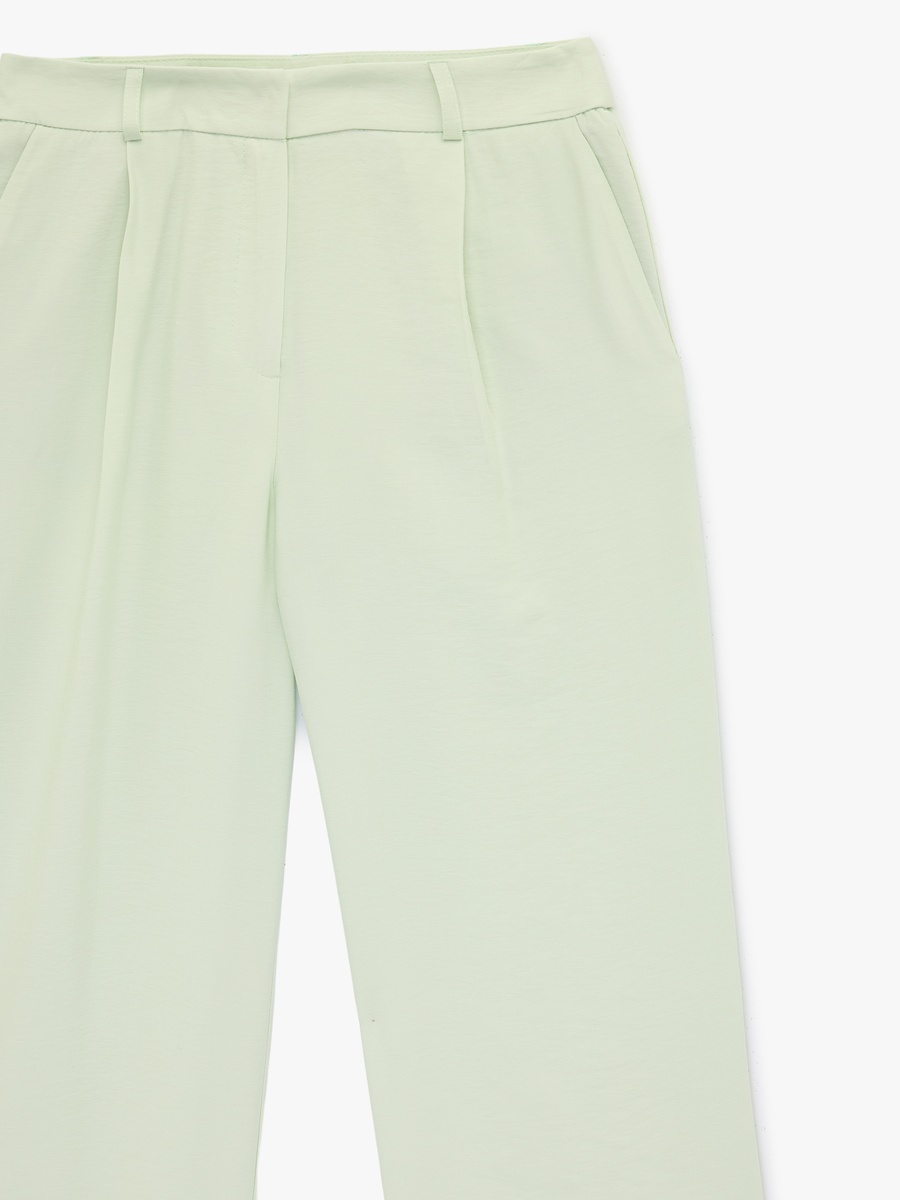 Plain Pleated Wide Leg Pants
