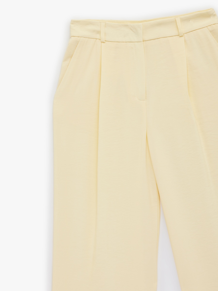 Plain Pleated Wide Leg Pants