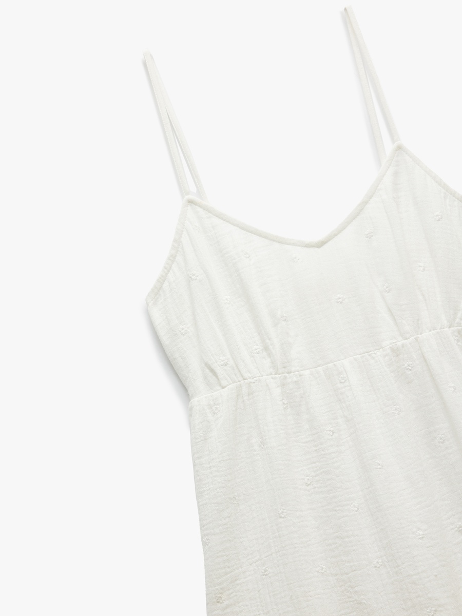 Embroidered Strappy Mini Dress