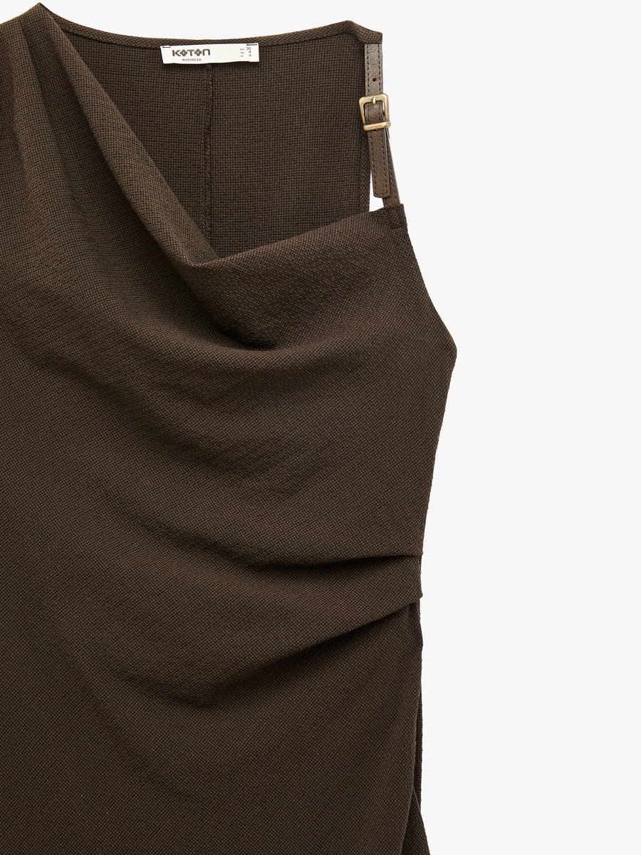 Women Plain Cowl Neck Sheath Dresses