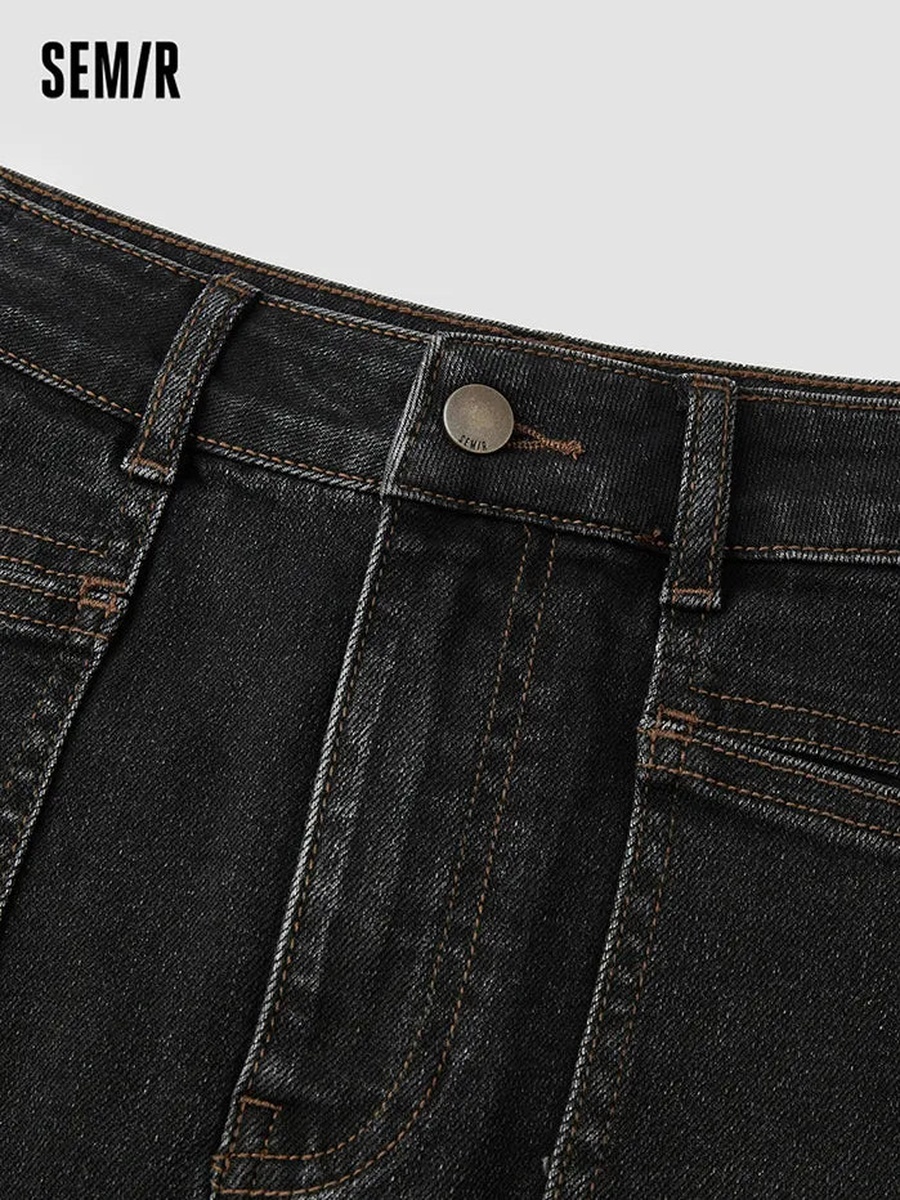 Women Denim Skirt with Front Slit