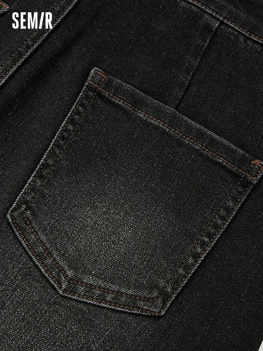 Women Denim Skirt with Front Slit