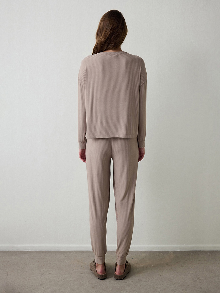 Solid Long Sleeve Top and Pyjama Set