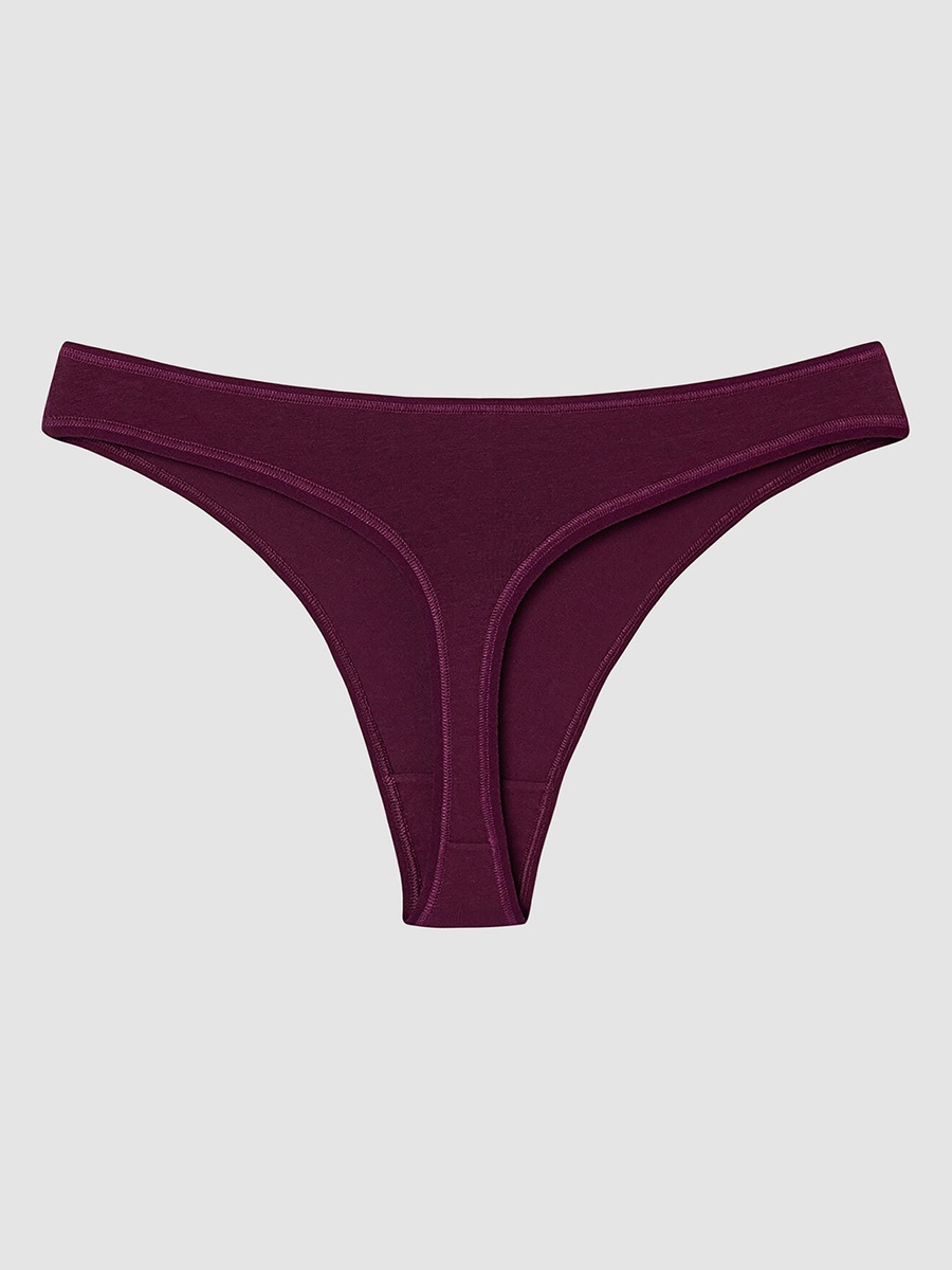 Pack of 3 - Floral Print and Solid Cotton Thongs