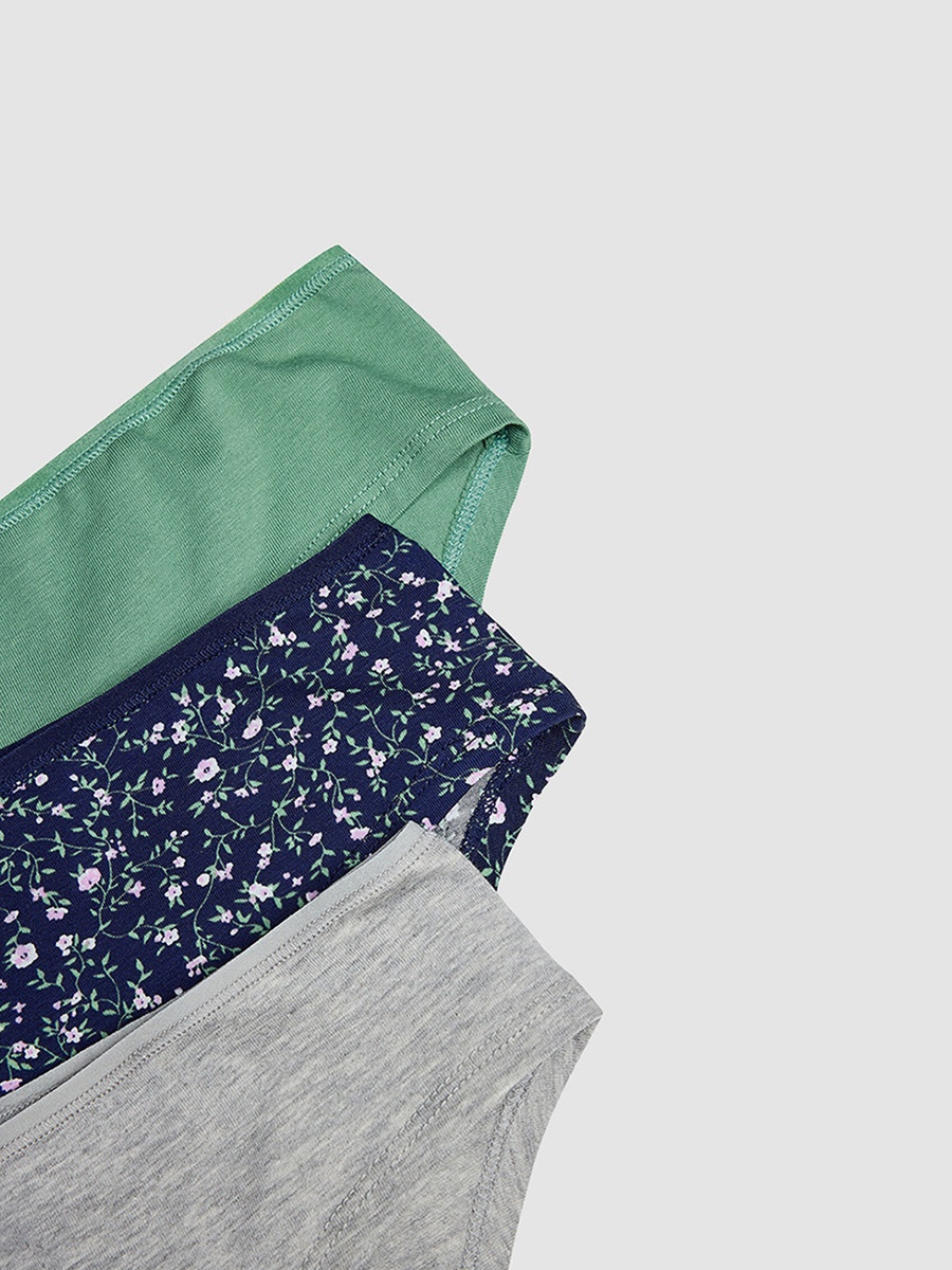 Pack of 3 - Ditsy Floral and Solid Hipster