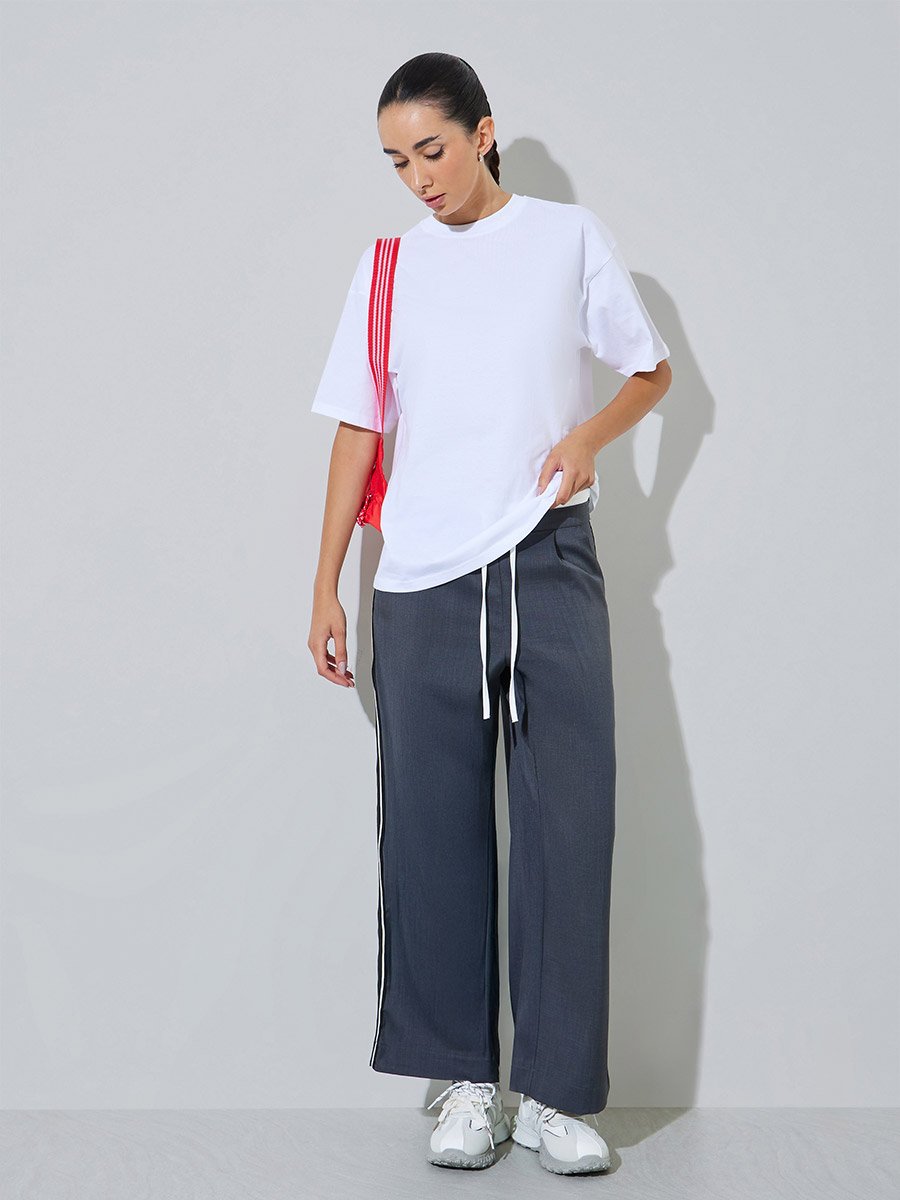 White Oversized Round Neck T-Shirt