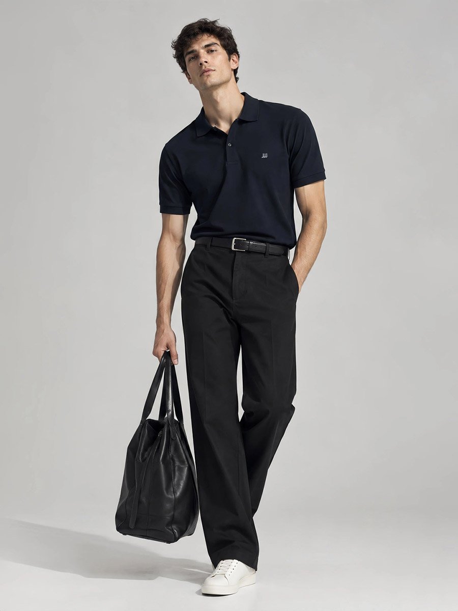 Men Regular Fit Polo with Rib Collar