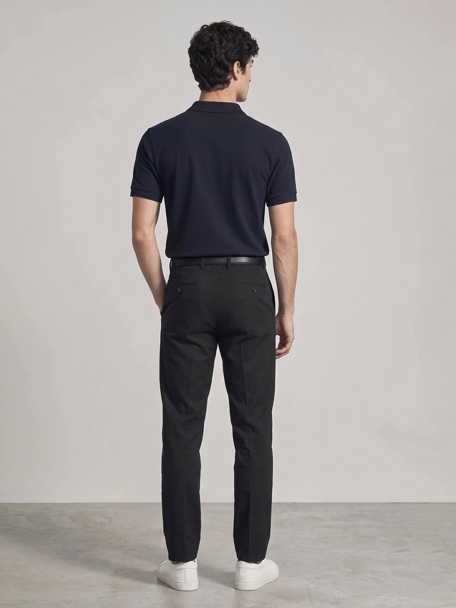 Men Regular Fit Polo with Rib Collar