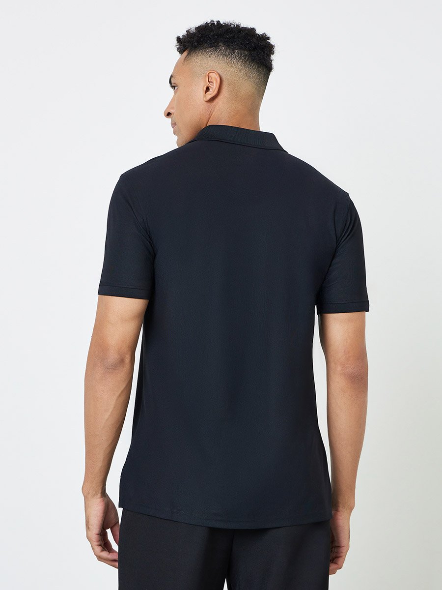 Men Regular Fit Polo with Rib Collar
