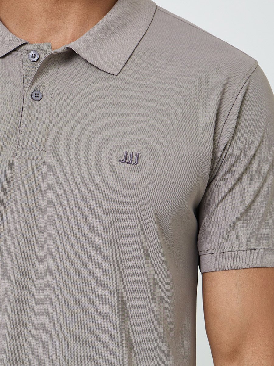 Men Regular Fit Polo with Rib Collar