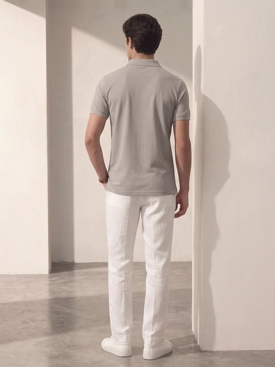 Men Regular Fit Polo with Rib Collar
