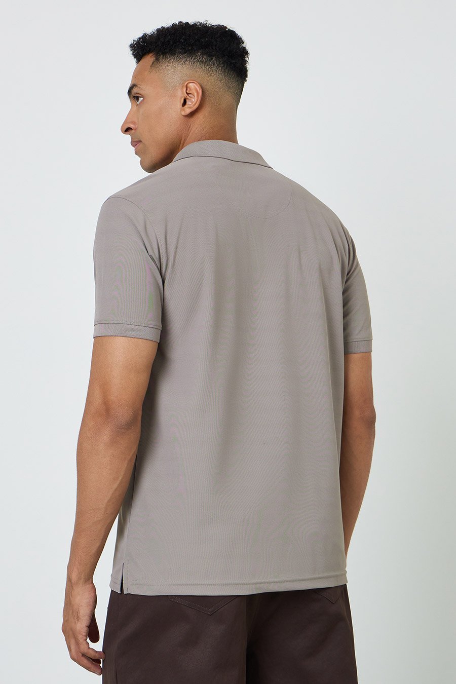 Men Regular Fit Polo with Rib Collar