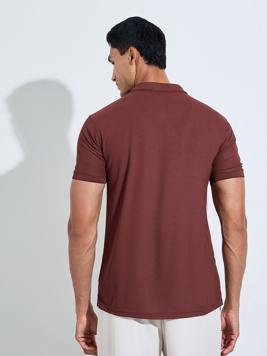 Men Regular Fit Polo with Rib Collar