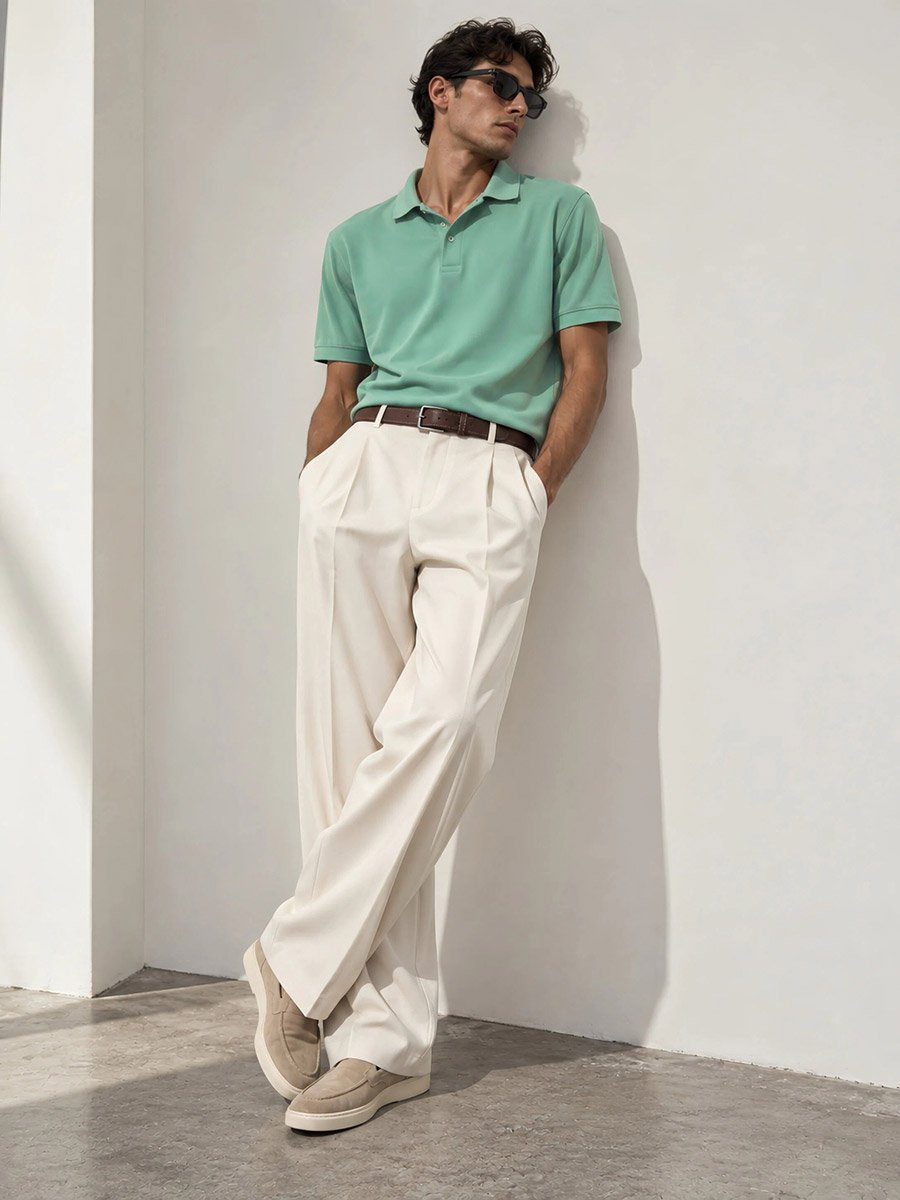 Men Regular Fit Polo with Rib Collar