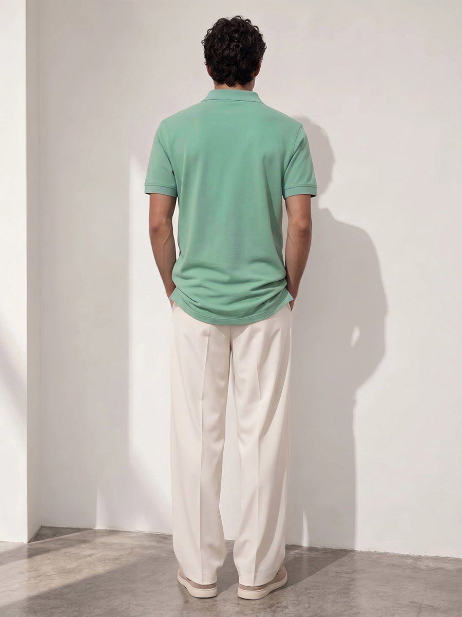 Men Regular Fit Polo with Rib Collar