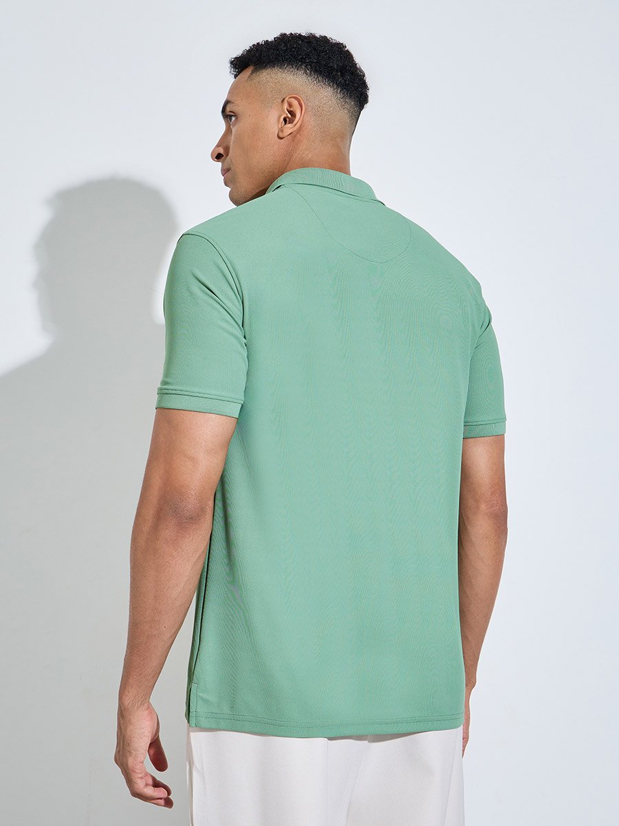 Men Regular Fit Polo with Rib Collar