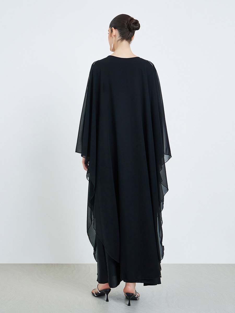Black Studded Front Panel Jalabiya