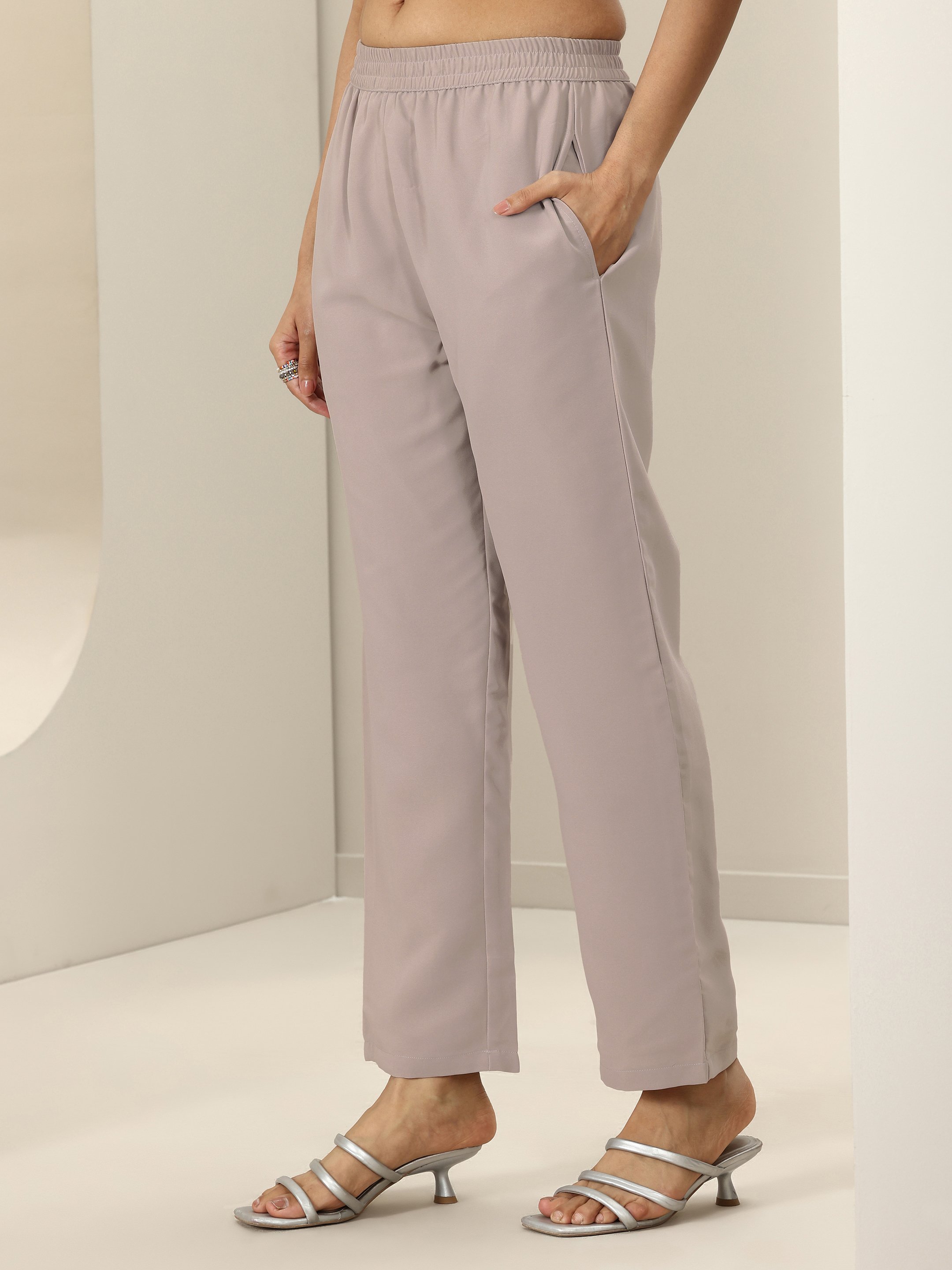 Printed Georgette Straight Kurta, Palazzos And Dupatta Set