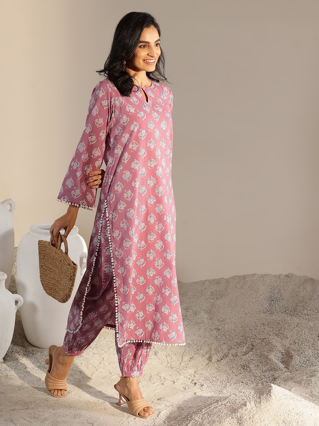 Printed Cotton Straight Kurta and Salwar Co-Ords
