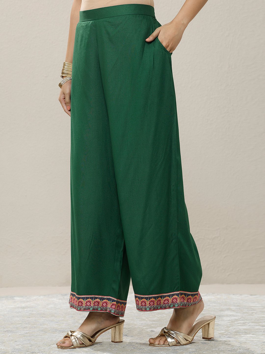 Printed Muslin Straight Kurta, Palazzos And Dupatta Set